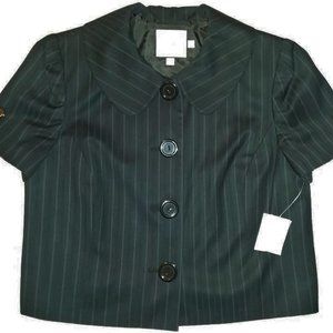 Chaus Pinstripe short jacket black NEW sz 12